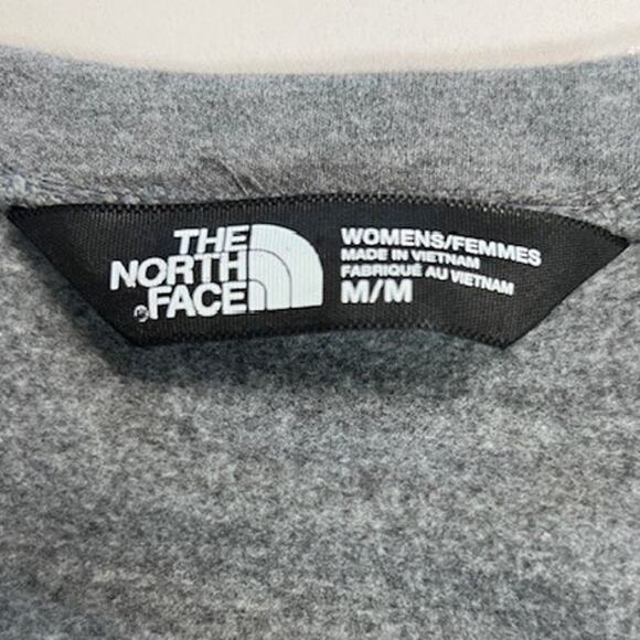 The North Face Medium Quilted Sweatshirt Gray Pullover Long Sleeve Crew Fleece - Picture 6 of 8
